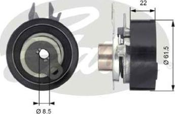 GATES-AU T43061 - Натяжна ролик, ремінь ГРМ autozip.com.ua