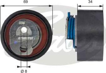 GATES-AU T43163 - Натяжна ролик, ремінь ГРМ autozip.com.ua