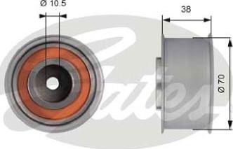 GATES-AU T42155 - Паразитний / Провідний ролик, зубчастий ремінь autozip.com.ua