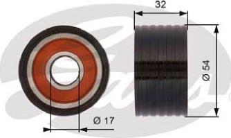 GATES-AU T42166 - Паразитний / Провідний ролик, зубчастий ремінь autozip.com.ua