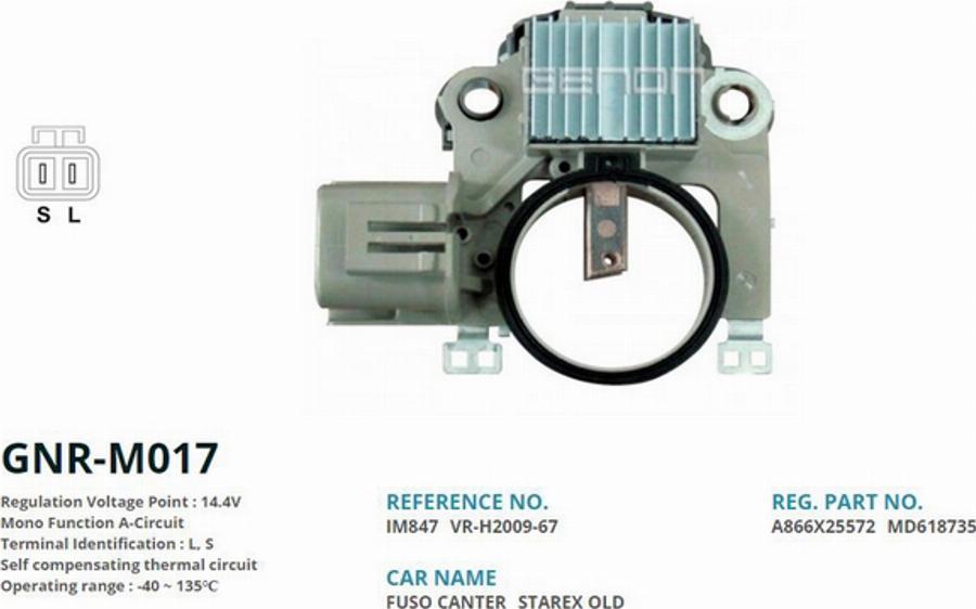 Genon GNR-M017 - Регулятор напруги генератора autozip.com.ua