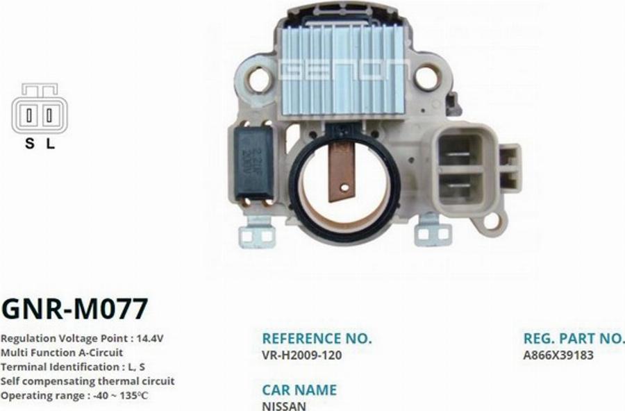 Genon GNR-M077 - Регулятор напруги генератора autozip.com.ua