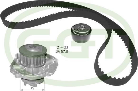 GGT KPA20119 - Водяний насос + комплект зубчатого ременя autozip.com.ua