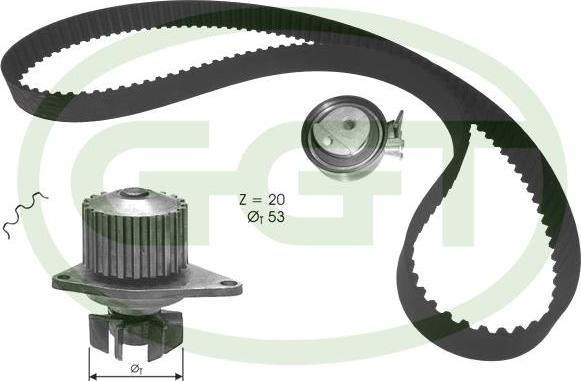 GGT KPA20134 - Водяний насос + комплект зубчатого ременя autozip.com.ua