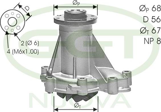 GGT PA10516 - Водяний насос autozip.com.ua