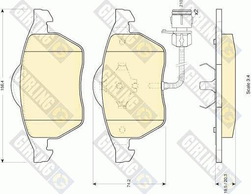 Girling 6410952 - Комплект гальм, дисковий гальмівний механізм autozip.com.ua