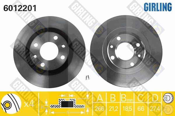 Girling 6410984 - Комплект гальм, дисковий гальмівний механізм autozip.com.ua