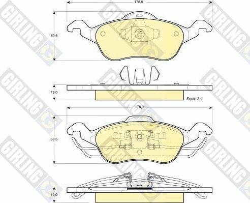 Girling 6410802 - Комплект гальм, дисковий гальмівний механізм autozip.com.ua