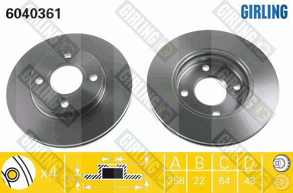 Girling 6411862 - Комплект гальм, дисковий гальмівний механізм autozip.com.ua