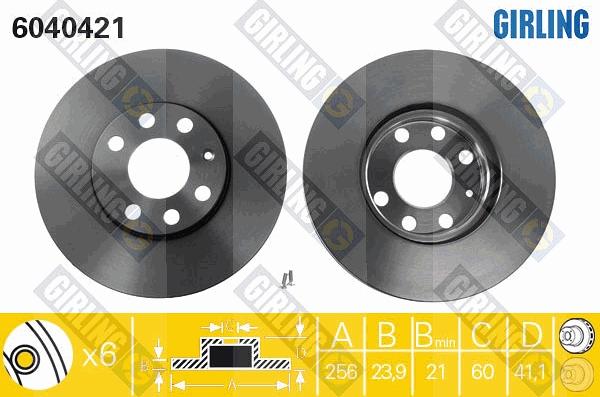 Girling 6410812 - Комплект гальм, дисковий гальмівний механізм autozip.com.ua