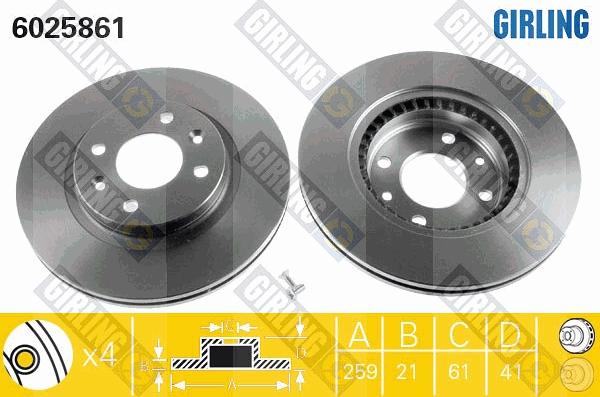 Girling 6410331 - Комплект гальм, дисковий гальмівний механізм autozip.com.ua