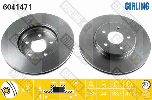 Girling 6411604 - Комплект гальм, дисковий гальмівний механізм autozip.com.ua