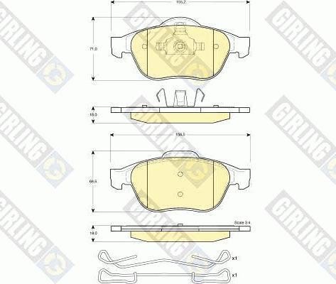 Girling 6411802 - Комплект гальм, дисковий гальмівний механізм autozip.com.ua