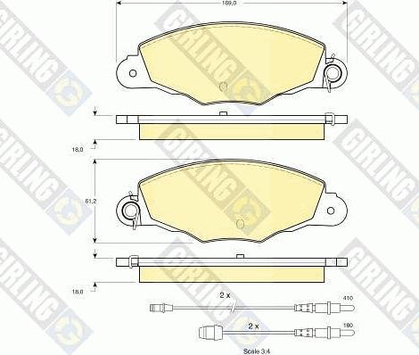 Girling 6411374 - Комплект гальм, дисковий гальмівний механізм autozip.com.ua