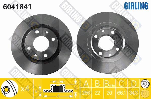 Girling 6411943 - Комплект гальм, дисковий гальмівний механізм autozip.com.ua