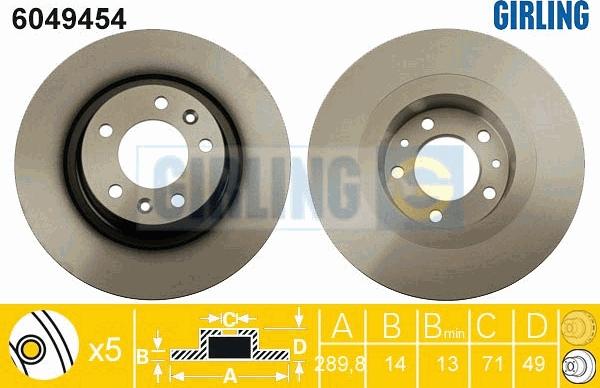 Girling 6049454 - Гальмівний диск autozip.com.ua