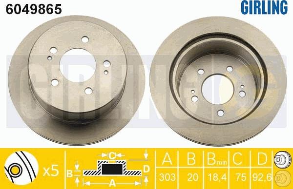 Girling 6049865 - Гальмівний диск autozip.com.ua