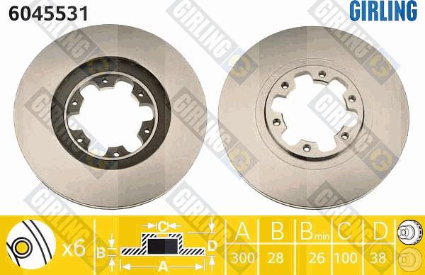 Girling 6045531 - Гальмівний диск autozip.com.ua