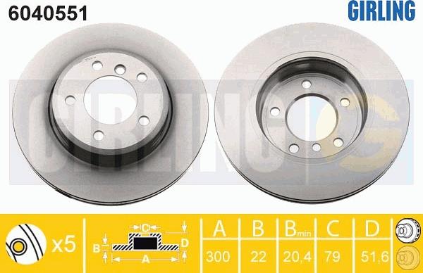 Girling 6040551 - Гальмівний диск autozip.com.ua