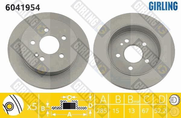 Girling 6041954 - Гальмівний диск autozip.com.ua