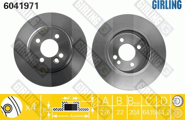 Girling 6041971 - Гальмівний диск autozip.com.ua