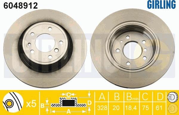 Girling 6048912 - Гальмівний диск autozip.com.ua