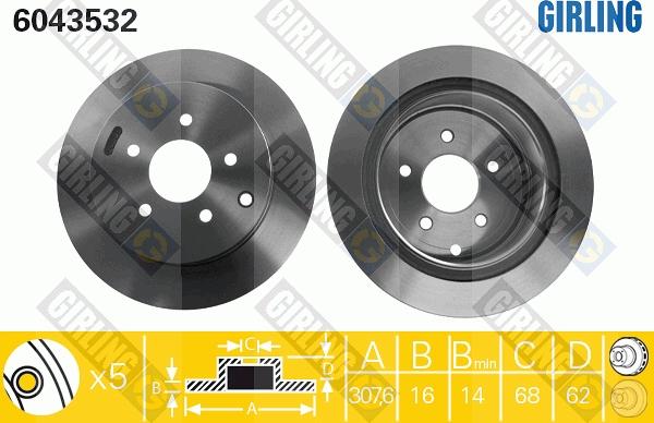 Girling 6043532 - Гальмівний диск autozip.com.ua