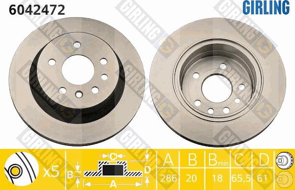 Girling 6042472 - Гальмівний диск autozip.com.ua