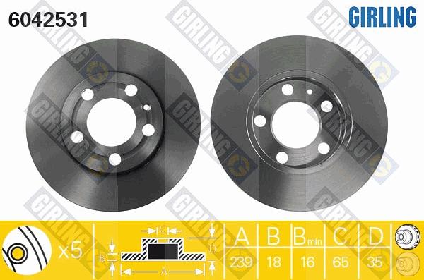 Girling 6042531 - Гальмівний диск autozip.com.ua