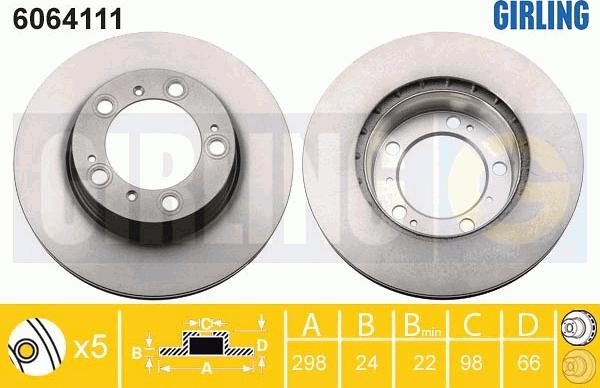 Girling 6064111 - Гальмівний диск autozip.com.ua