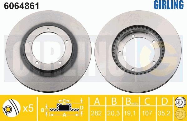 Girling 6064861 - Гальмівний диск autozip.com.ua