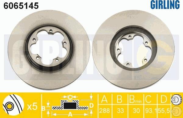 Girling 6065145 - Гальмівний диск autozip.com.ua