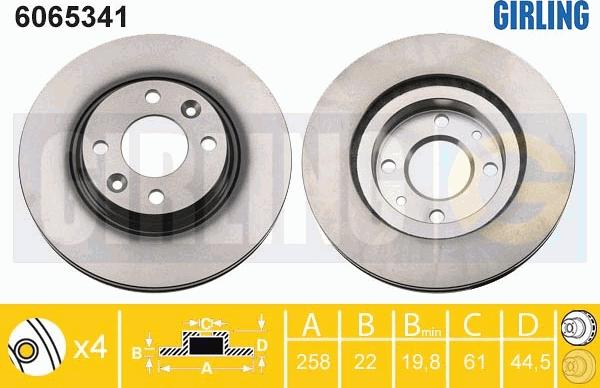 Girling 6065341 - Гальмівний диск autozip.com.ua