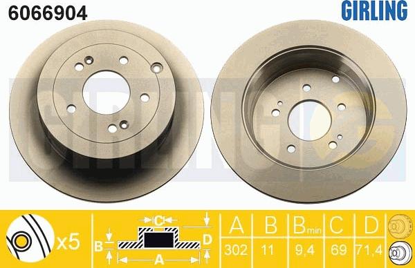 Girling 6066904 - Гальмівний диск autozip.com.ua