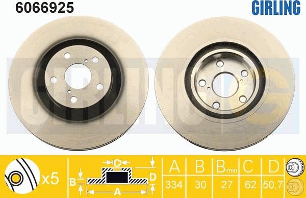 Girling 6066925 - Гальмівний диск autozip.com.ua