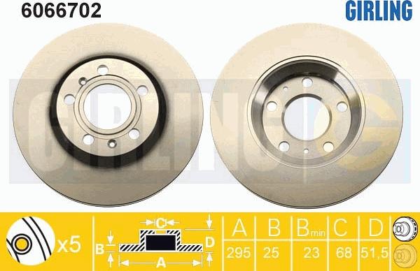 Girling 6066702 - Гальмівний диск autozip.com.ua