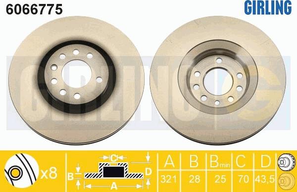 Girling 6066775 - Гальмівний диск autozip.com.ua