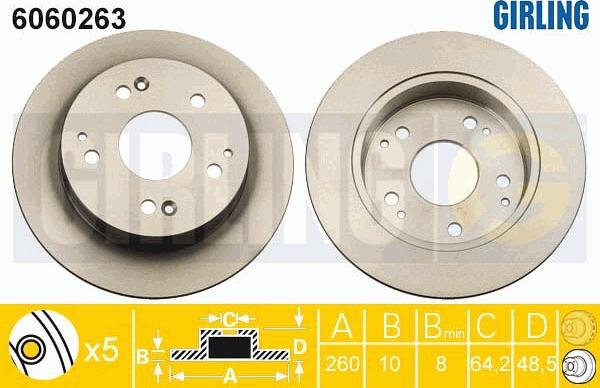 Girling 6060263 - Гальмівний диск autozip.com.ua