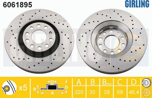 Girling 6061895 - Гальмівний диск autozip.com.ua