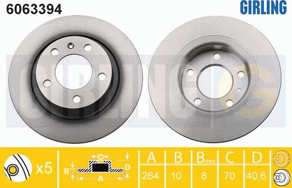 Girling 6063394 - Гальмівний диск autozip.com.ua