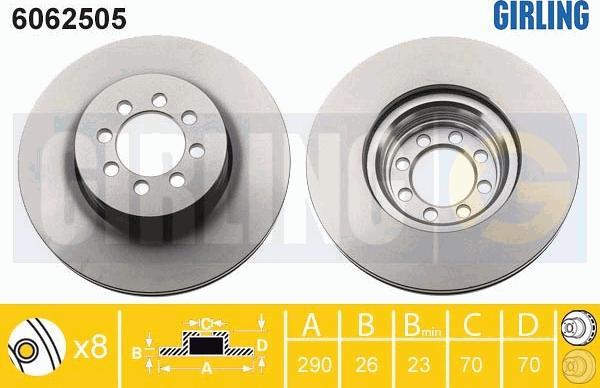 Girling 6062505 - Гальмівний диск autozip.com.ua