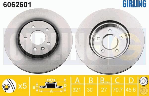 Girling 6062601 - Гальмівний диск autozip.com.ua