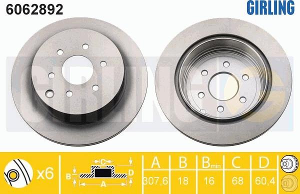 Girling 6062892 - Гальмівний диск autozip.com.ua