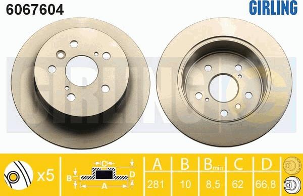 Girling 6067604 - Гальмівний диск autozip.com.ua