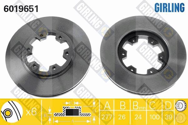 Girling 6019651 - Гальмівний диск autozip.com.ua