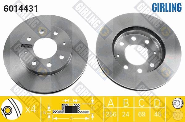 Girling 6014431 - Гальмівний диск autozip.com.ua