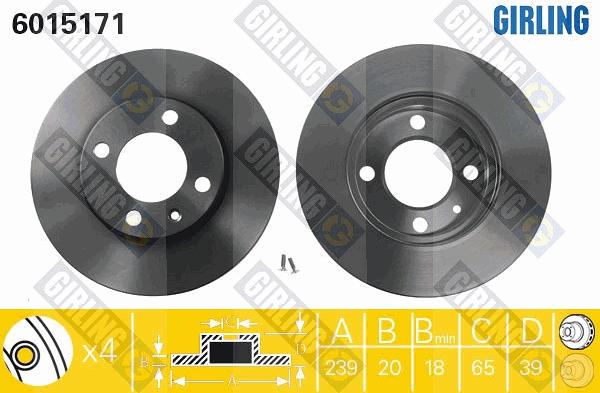 Girling 6015171 - Гальмівний диск autozip.com.ua