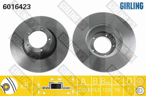 Girling 6016423 - Гальмівний диск autozip.com.ua