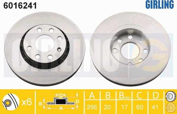 Girling 6016241 - Гальмівний диск autozip.com.ua