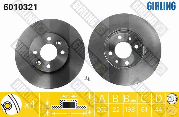 Girling 6010321 - Гальмівний диск autozip.com.ua